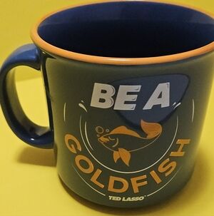 Ted Lasso Be A Goldfish Large Mug TV Series Silver Buffalo Blue